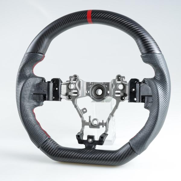 スバル用 レヴォーグ WRX STI用 D型 ステアリング ホイール ハンドル マットブラックカーボ...