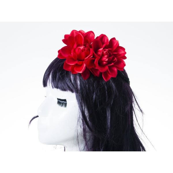 髪飾り フラワー 造花 ヘアバンド ウェディング イベントなど#レッド