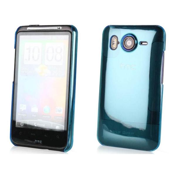 HTC Deire HD 001HT用プラスチックハードケース#クリアブルー