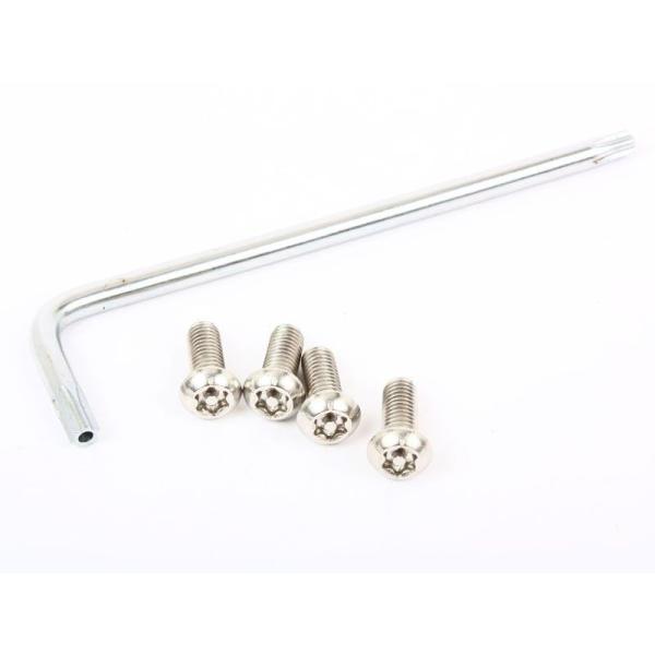 いたずら 盗難防止 Ｍ6×16ステンレスピン付きヘックスローブ特殊ネジボルト4本組+L型レンチ1本付...