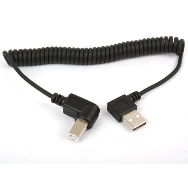 L型90度USBオス to USB Bオス変換ケーブル プリンターケーブル