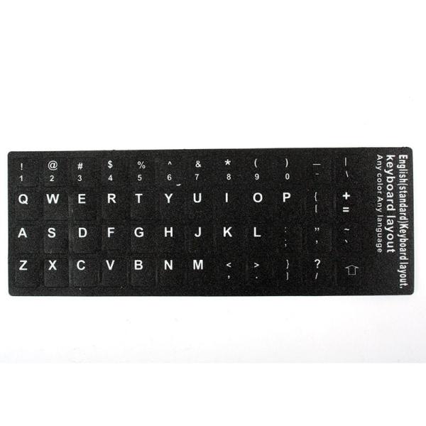 英語 大文字 キーボードシール ラベル マット#ブラック白文字