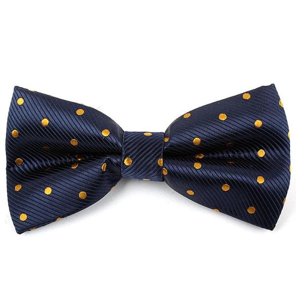 結婚式二次会発表会撮影用など ドット柄 蝶リボン 男女兼用#イエロー