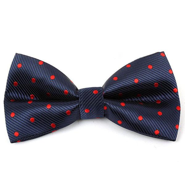 結婚式二次会発表会撮影用など ドット柄 蝶リボン 男女兼用#レッド