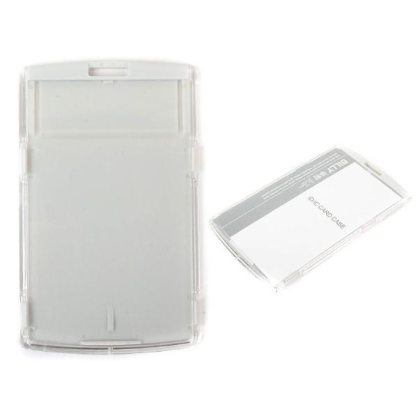 ハード PC製 IDカードホルダー 名札ケース 縦形#グレー