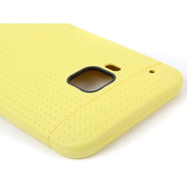 HTC ONE M9 ミニドット柄 シリコンソフトケース カバー#イエロー