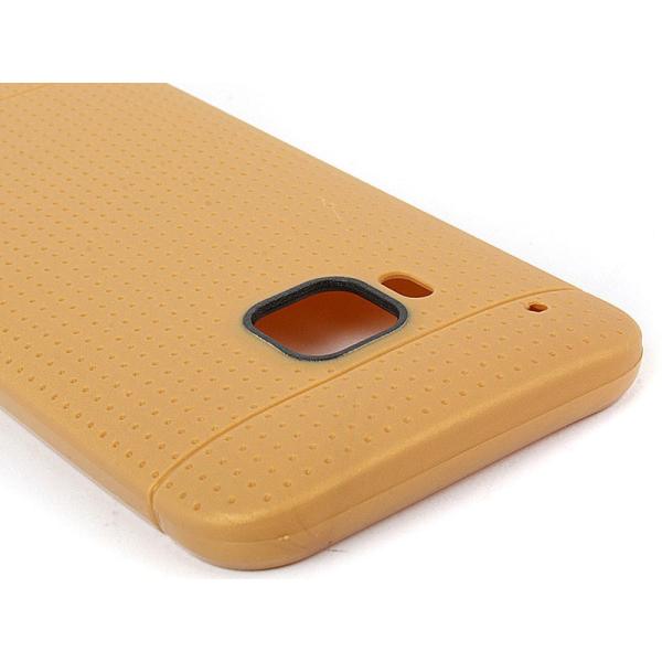 HTC ONE M9 ミニドット柄 シリコンソフトケース カバー#ゴールド
