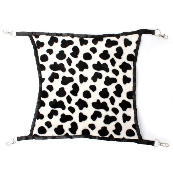 猫用 ニャンモック ハンモック 寝袋 多頭飼い 秋冬用 カウ柄#ブラックS