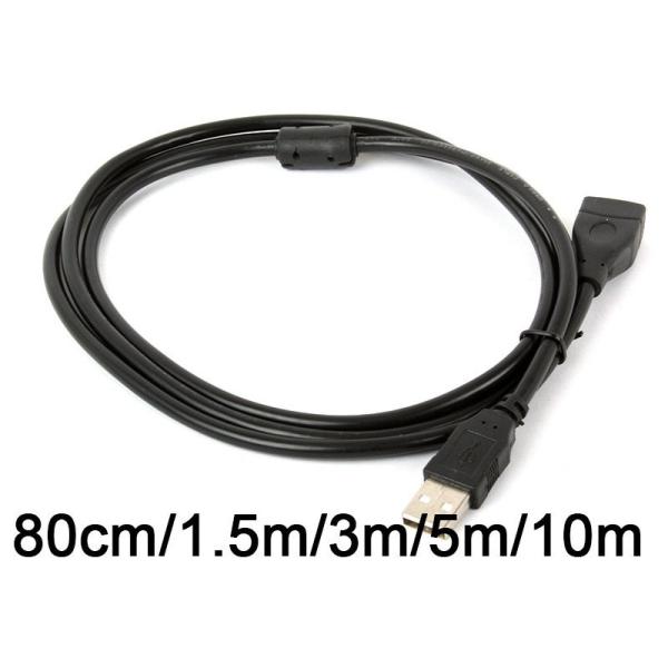 USB対応延長ケーブル タイプ：オス⇔メス 黒 3m