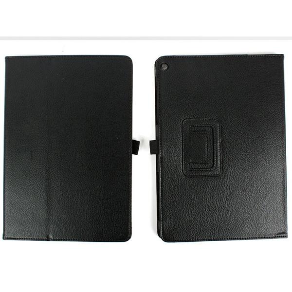 Asus Zenpad 10 Z300C レイシPUレザー風 スタンドケースカバー#ブラック