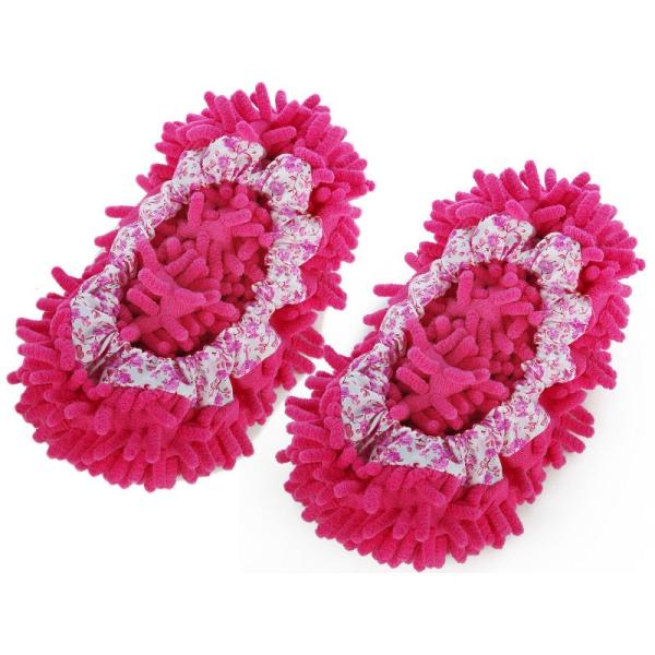 モップスリッパ カバー 掃除 歩くだけで#赤色