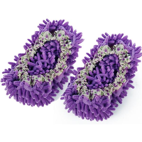 モップスリッパ カバー 掃除 歩くだけで#紫色