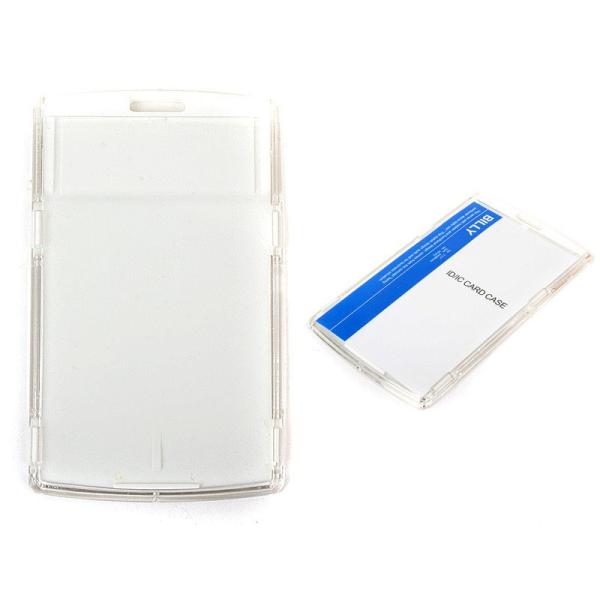 ハード PC製 IDカードホルダー 名札ケース 縦形#ホワイト
