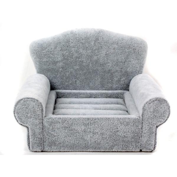 シングルソファ造形 起毛布製リング収納ケース ジュエリーボックス 指輪 ピアス など 銀色