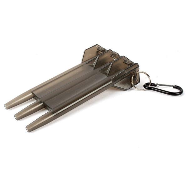 ダーツフライト ダーツの矢用 収納ケース コンパクト キーリング付き 半透明#茶色