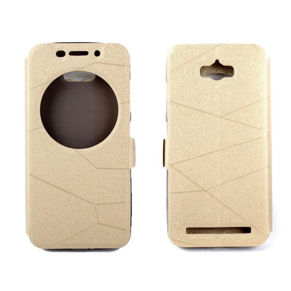 Asus Zenfone MAX ZC550 便利窓付 TPU製 ラメ入り 保護ケースカバー#ゴール...