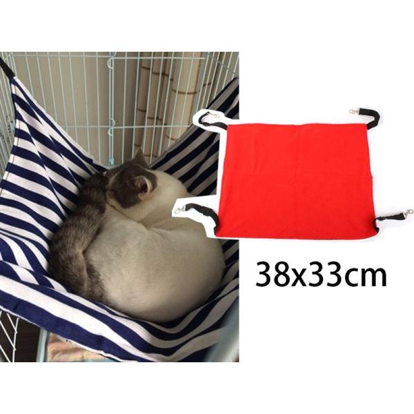 猫用 ニャンモック ハンモック 寝袋 多頭飼い#レッド サイズS