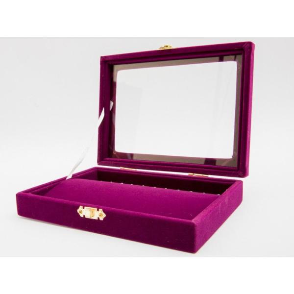 起毛布製 アクセサリー 収納ケース ブレス ネックレスなど 曲面#パープル