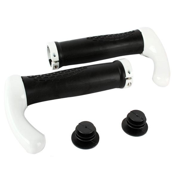 自転車 ハンドル用 エルゴロックグリップ エンドバー付き#白