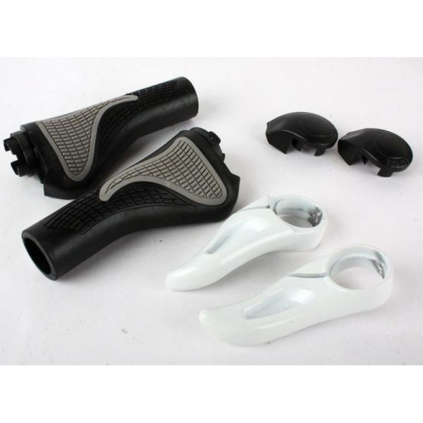 自転車 ハンドル用 エルゴロックグリップ エンドバー付き 大#白