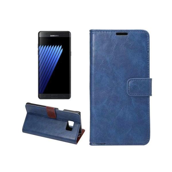 Samsung Galaxy Note 7 用 PU合皮 カード入れ 手帳タイプ スタンドケース#ブ...