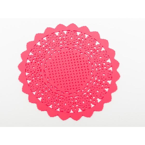 キッチン雑貨 花模様 シリコン製 ランチョンマット コースター 直径16cm#ローズ