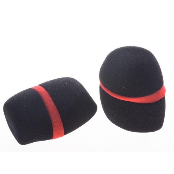 汎用タイプ マイクロホン用 線入り模様 厚み マイクスポンジ 風防 2個セット#ブラック