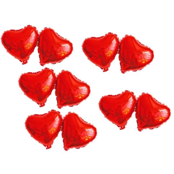 パーティー お祭り クリスマス ハロウィン イベント アルミバルーン 風船 ハート型×10個#赤