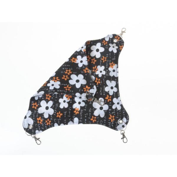 小型ペットベッド 猫用 ニャンモック ハンモック 寝袋 多頭飼い 春夏用#花柄ブラック XSサイズ