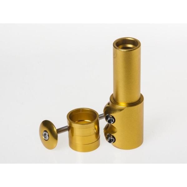 サイクル 自転車用アクセサリー 合金製 艶消し ハンドル高さ調節 パーツセット#ゴールド