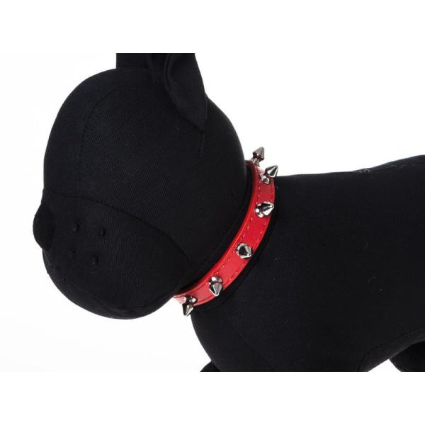 犬用首輪 ペット トゲトゲ スパイク スタッズデザイン XSサイズ#レッド