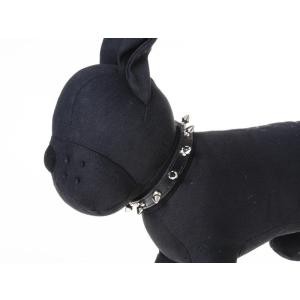 犬用首輪 ペット トゲトゲ スパイク スタッズデザイン Mサイズ#ブラック｜piii