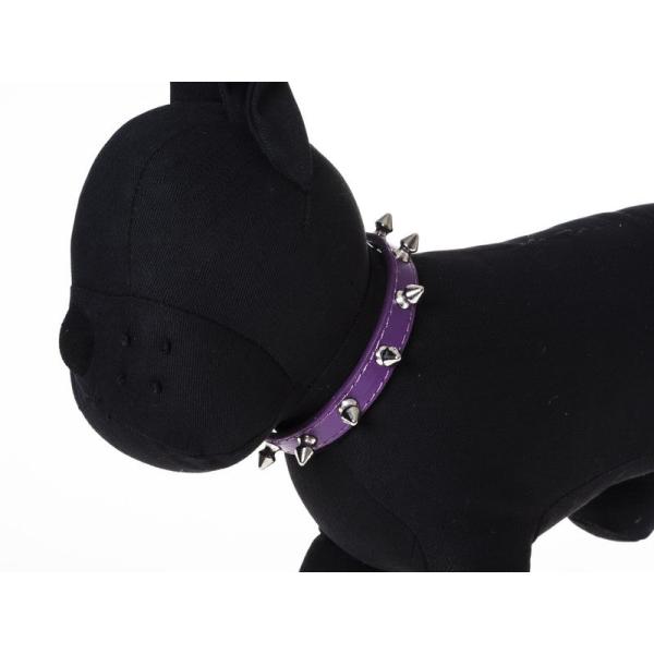 犬用首輪 ペット トゲトゲ スパイク スタッズデザイン Mサイズ#パープル