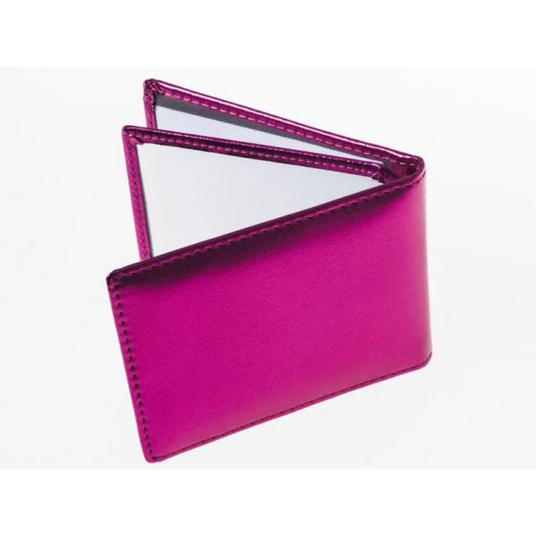 光沢感 合成革 IDカードネーム 名札 名刺収納 免許証など入れ ケース 汎用 男女兼用#ローズ