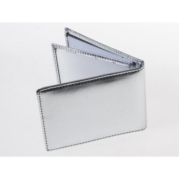 光沢感 合成革 IDカードネーム 名札 名刺収納 免許証など入れ ケース 汎用 男女兼用#シルバー