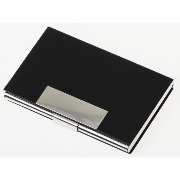 男女兼用 線入り模様 PUレザー+合金製 名刺入れ ケース カード収納整理 シンプル ビジネス用#ブ...