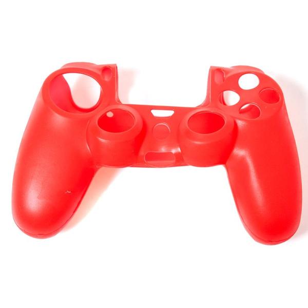 PS4 ワイヤレスコントローラー用アクセサリー シリコン製 保護ソフトカバー#レッド