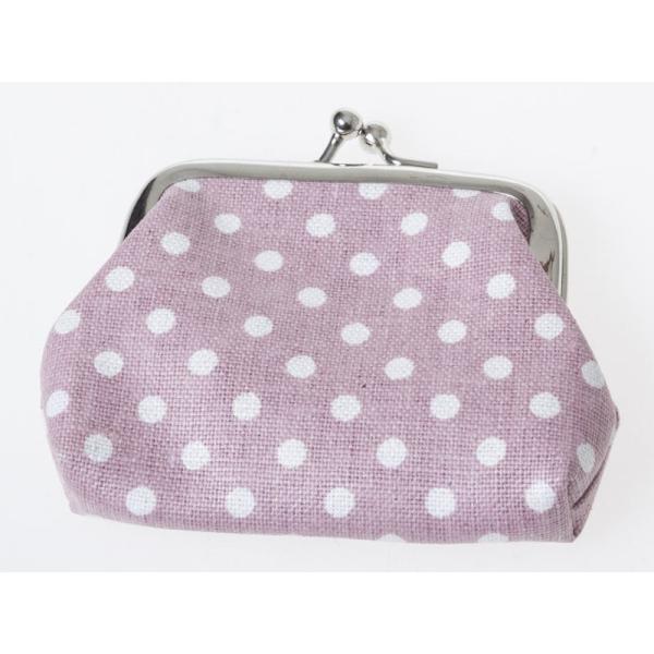 水玉柄 レディース 女性用 がま口 財布 小銭入れ ミニポーチ#ピンク