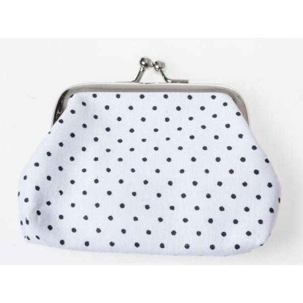 小さい水玉 ドット柄 レディース 女性用 がま口 財布 小銭入れ ミニポーチ#ホワイト