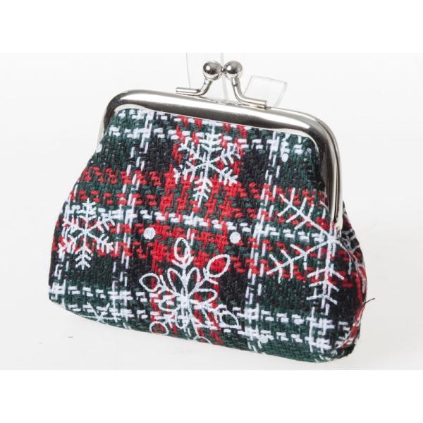 クリスマス柄 レディース 女性用 がま口 財布 小銭入れ ミニポーチ#模様A
