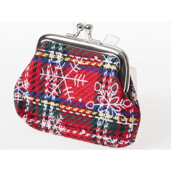 クリスマス柄 レディース 女性用 がま口 財布 小銭入れ ミニポーチ#模様B