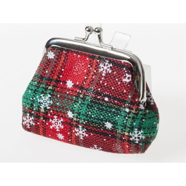 クリスマス柄 レディース 女性用 がま口 財布 小銭入れ ミニポーチ#模様C
