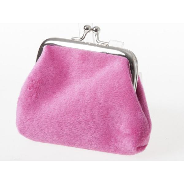 起毛布製 レディース 女性用 がま口 財布 小銭入れ ミニポーチ#ローズ
