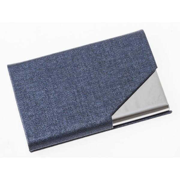 男女兼用 上質感模様 PUレザー+ステンレス合金製 マグネット内蔵 名刺入れ ケース カード収納整理...