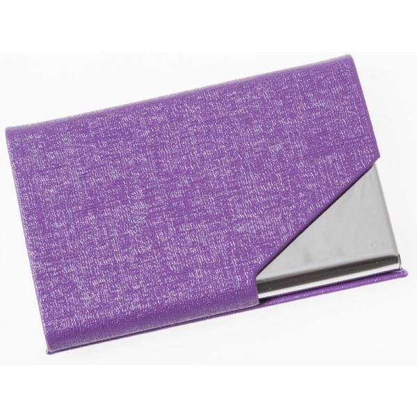 男女兼用 上質感模様 PUレザー+ステンレス合金製 マグネット内蔵 名刺入れ ケース カード収納整理...