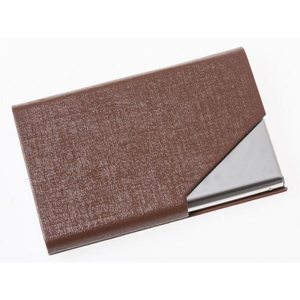 男女兼用 上質感模様 PUレザー+ステンレス合金製 マグネット内蔵 名刺入れ ケース カード収納整理...