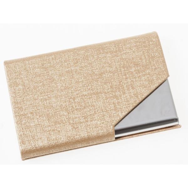 男女兼用 上質感模様 PUレザー+ステンレス合金製 マグネット内蔵 名刺入れ ケース カード収納整理...