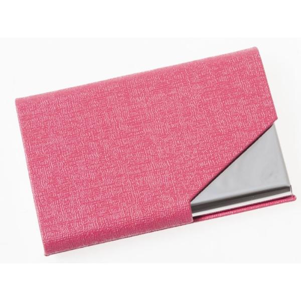 男女兼用 上質感模様 PUレザー+ステンレス合金製 マグネット内蔵 名刺入れ ケース カード収納整理...