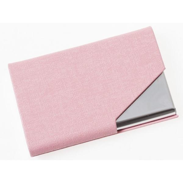 男女兼用 上質感模様 PUレザー+ステンレス合金製 マグネット内蔵 名刺入れ ケース カード収納整理...