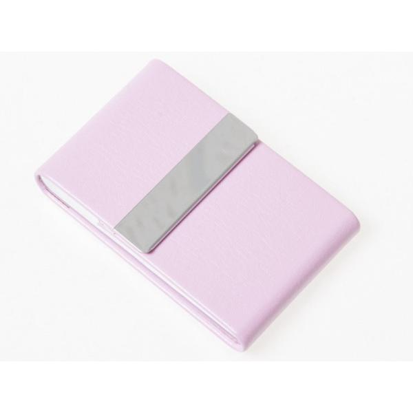 男女兼用 縦型 レイシーPUレザー+ステンレス製 名刺入れ ケース カード収納整理 ビジネス 小物#...